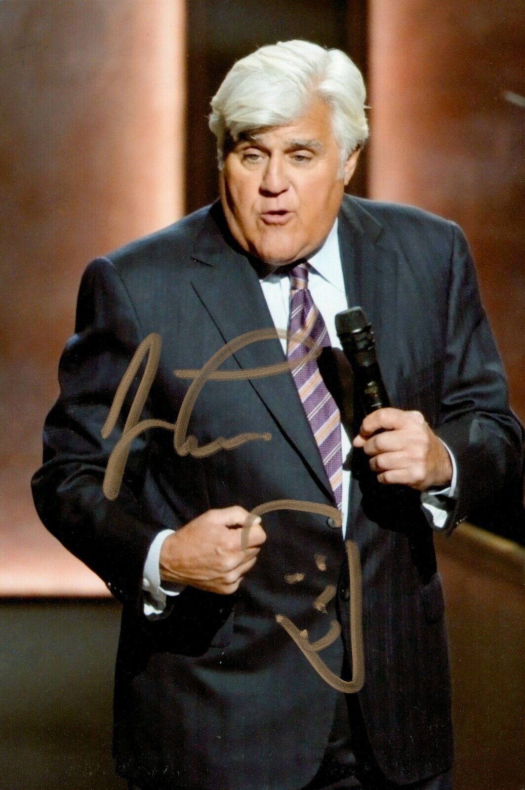 Jay Leno Signed 6x4 Photo Poster painting The Jay Leno Chat Show Garage Chat Autograph + COA