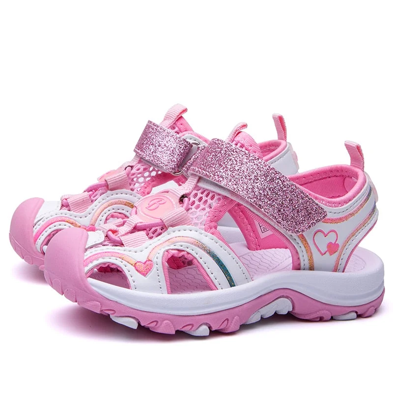 Christmas Gift Girl'S Sandals 2021 Fashion Summer Shoe Big KIDS Closed-toe Sports Beach Shoes Baby PURPLE PINK BAOTOU SANDALS