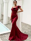 Evening Wrap Solid Color One-Shoulder Dresses