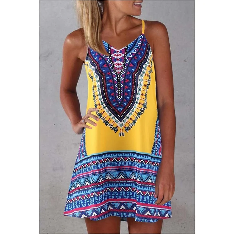Women's Summer Ethnic Style Suspender Dress