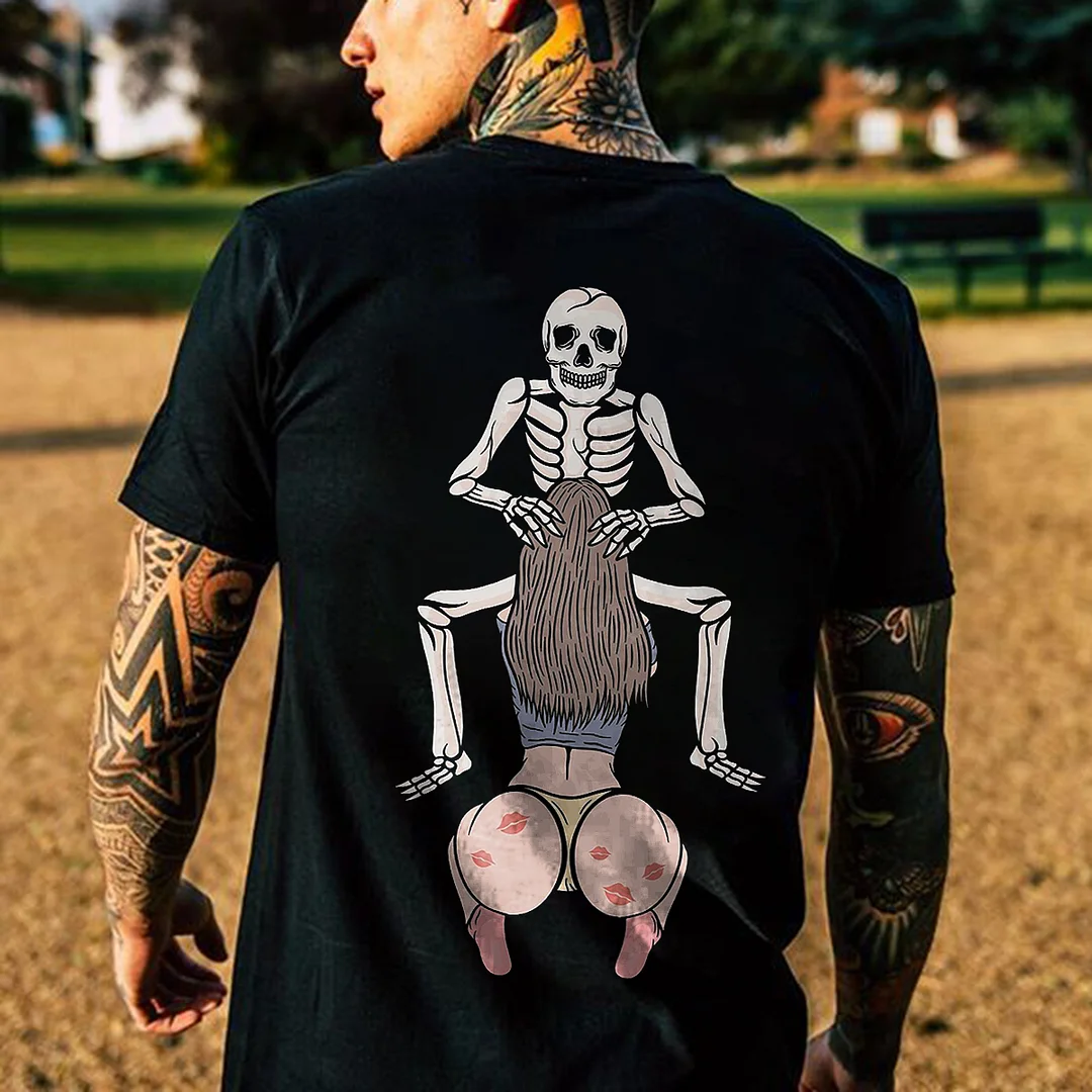 The Skeleton Love Printed Men's T-shirt -  