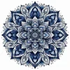 (Stamped/Counted) Blue And White Porcelain-Mandala-11CT Cross Stitch 40*40cm/15.75*15.75in