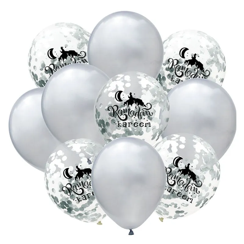 Eid Mubarak Balloons Eid Decoration Sticker Banner Helium Balloon Ramadan Mubarak Muslim Islamic Festival Party DIY Decorations