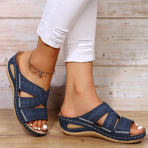 Blisscomfy Arch Support Comfort Wide Toe Box Open Toe Sandals Radinnoo.com