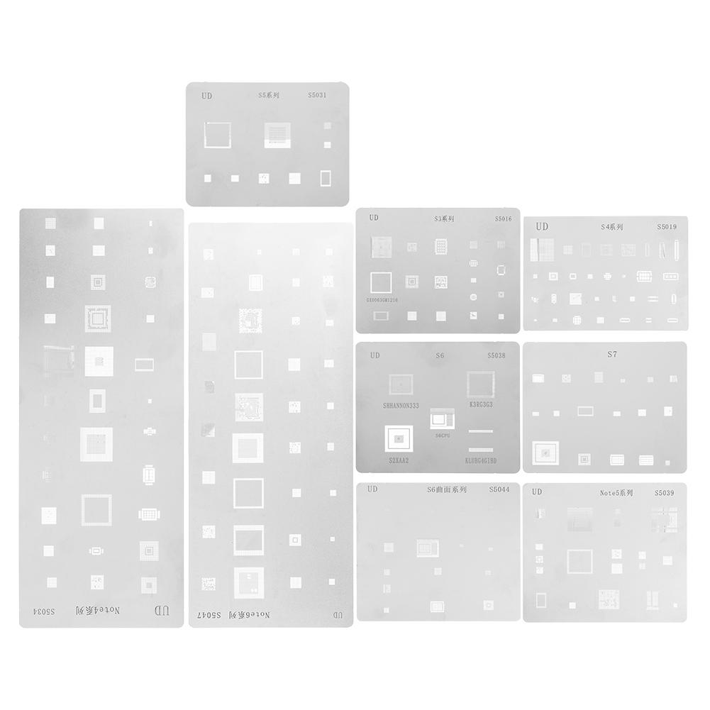 

9pcs/set IC Chip BGA Reballing Stencil Kits Tin Solder Template for Samsung, 501 Original