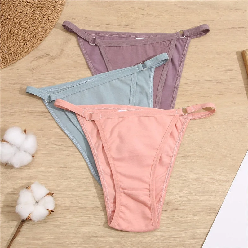 FINETOO Cotton Briefs Panties Women 3Pcs/set Sexy Low Waist Underwear M-2XL Ladies Cotton Underpants Soft Feamle Lingerie 2021