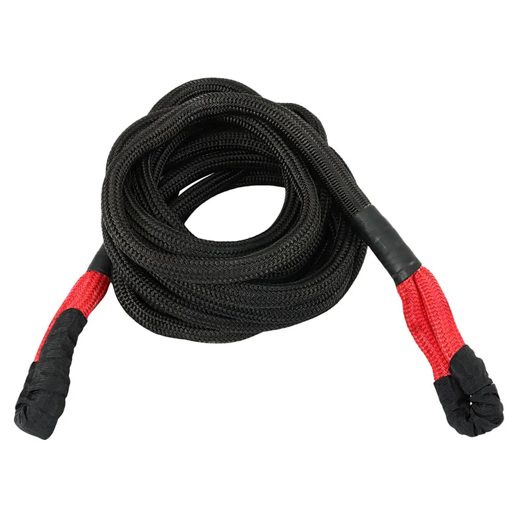 SEBLAFF 7/8 Inch x 30 Foot Kinetic Recovery Tow Rope 28,660 LBS Black with 2 Soft Shackles Heavy Duty Stretch Nylon Towing Ropes Replacement for Offroad Vehicle SUV ATV UTV Tractor