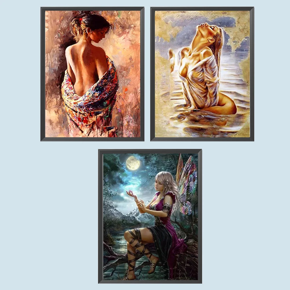 3pcs Diamond Painting - Full Round Drill - Women(Canvas|30*40cm)