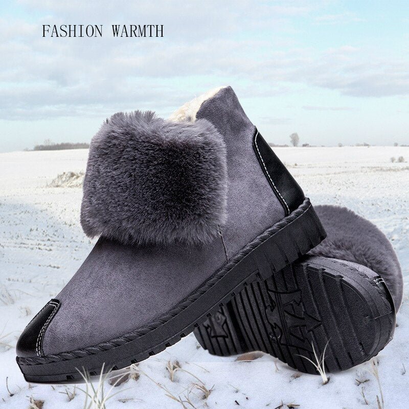 2019 Winter New Women's Boots Flat Snow Boots Plus Velvet Thick Casual Casual Women's Cotton Shoes Zapatos Con Cordones De Mujer