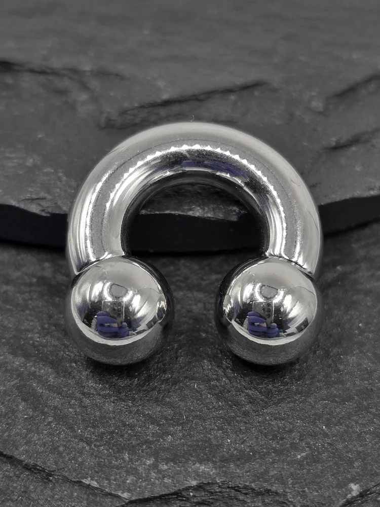 pornhint Pornhint 2g Internal Thread With 10mm Balls Horseshoe 316L Steel Large Gauges Hoop Septum Helix Piercing Body Jewelry Plugs Albert Penis Genital huge anal beads