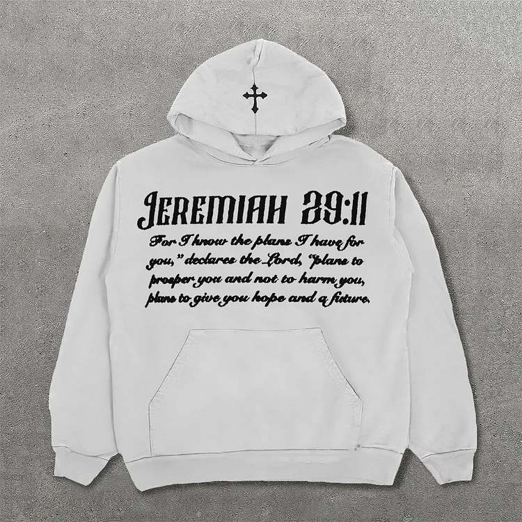 Jeremiah 29:11 Graphic Print Pullover Hoodies