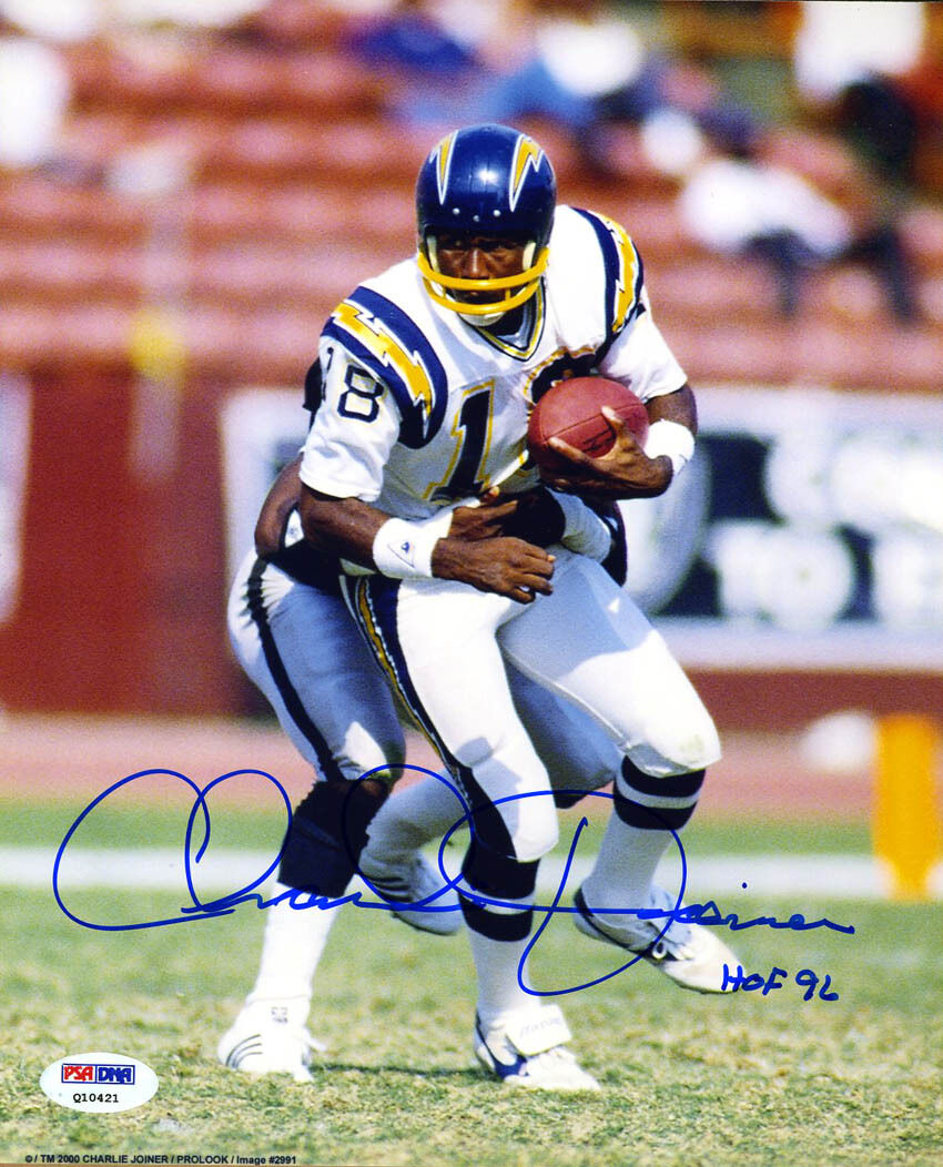 Charlie Joiner SIGNED 8x10 Photo Poster painting + HOF 96 San Diego Chargers PSA/DNA AUTOGRAPHED