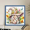 Gnome Holding Gray Rabbit-11CT Stamped Cross Stitch 50*50cm/19.69*19.69in