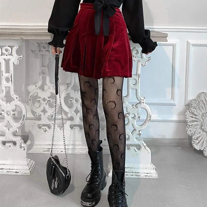 Black Crescent Mesh Stocking SP16832