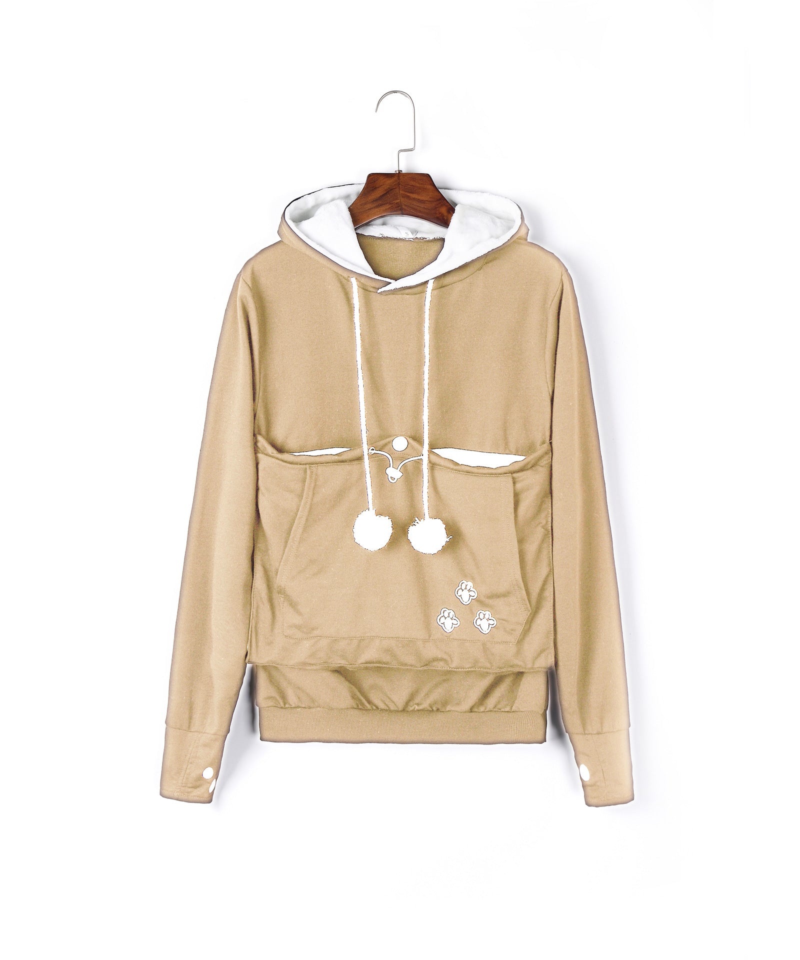 Womens Hoodies Pet Holder Cat Dog Kangaroo Pouch Carriers Pullover