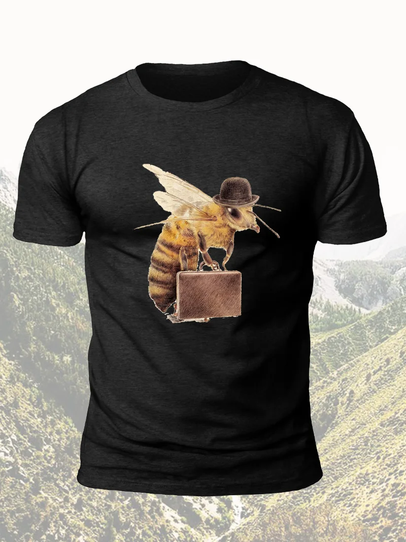 Mr. Bee Print Men's Short Sleeve T-Shirt in  mildstyles