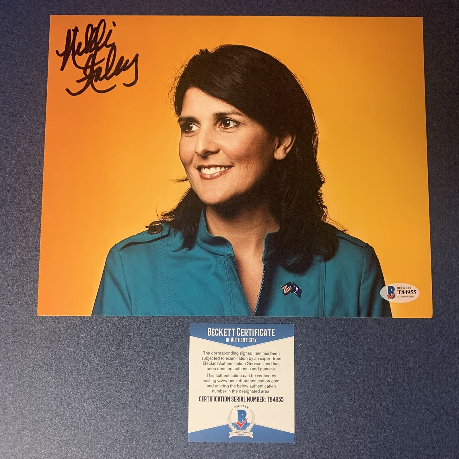 NIKKI HALEY HAND SIGNED AUTOGRAPH 8x10 Photo Poster painting AMBASSADOR 2024 PRESIDENT? BAS COA