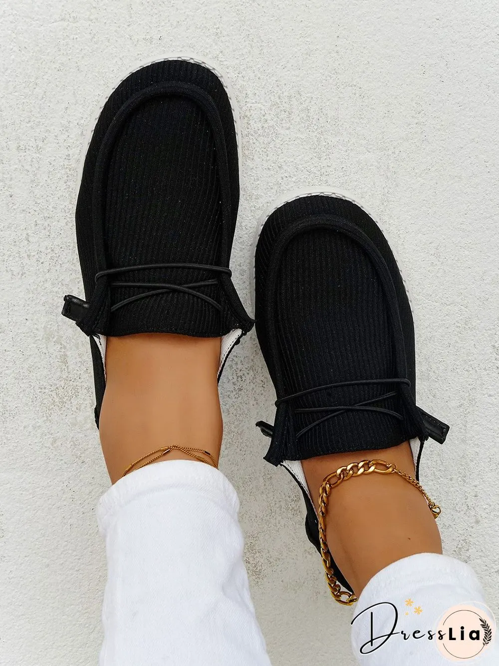 Casual Light Lace Up Flats Canvas Shoes