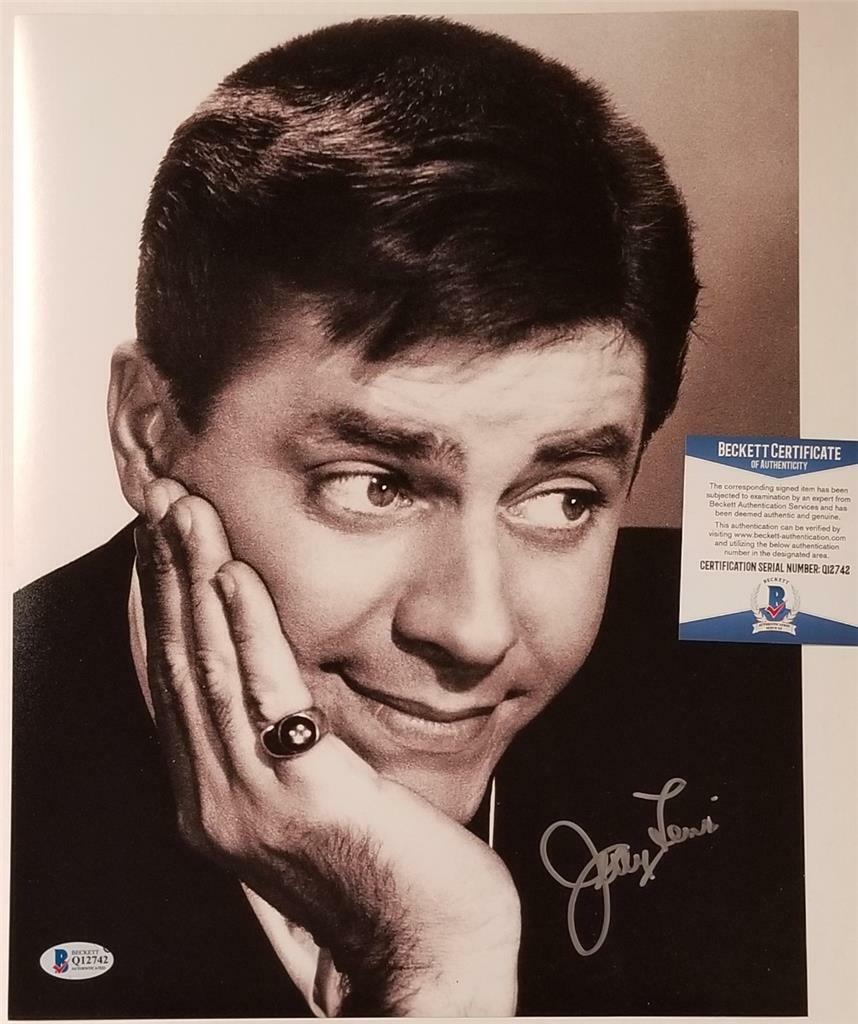 Jerry Lewis signed 11x14 Photo Poster painting Comedian Actor Autograph ~ Beckett BAS COA