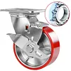[US Local Warehouse] 5 Inch Caster Wheels Total Capacity 4000 Lbs Heavy Duty Casters with Brake Plate Casters for Trolleys Transport Materials Toolboxes