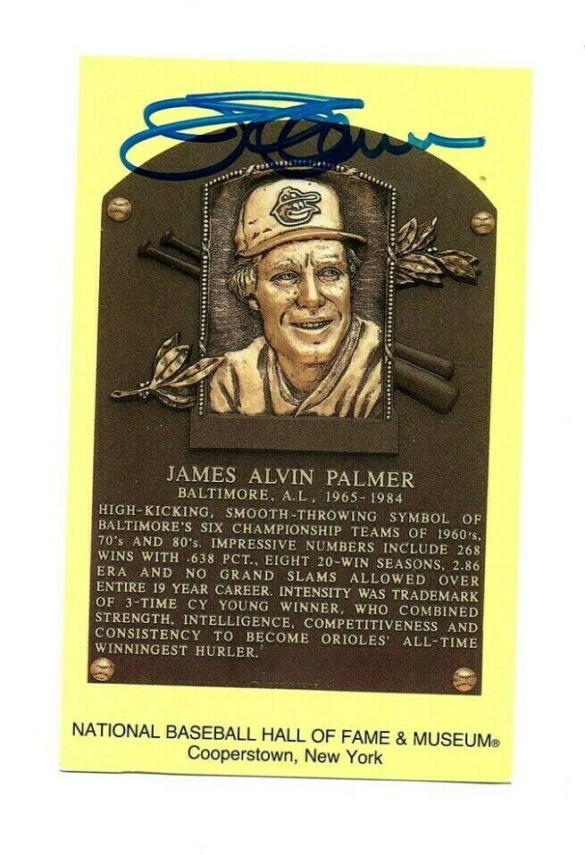 Jim Palmer Baltimore Orioles hand signed autographed Hall of Fame Postcard HOF#