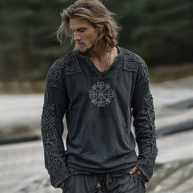 Men's Vegvisir Runes Celtic Knot Art Viking Shirt
