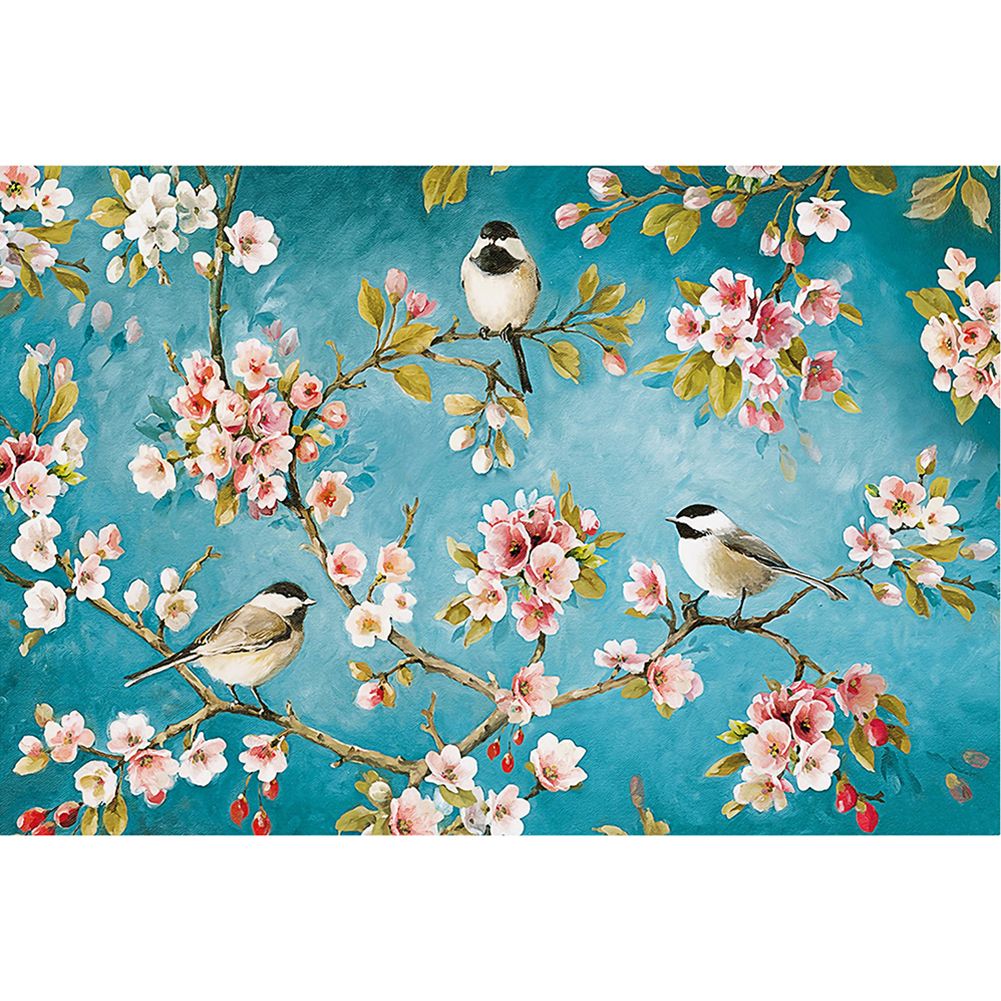 

Pink Flower Bird - 11CT Stamped Cross Stitch - 48*68CM (Big Size), 501 Original