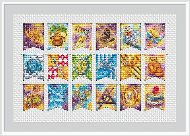 【Fairy Brand】Harry Potter Flag 14CT Stamped Cross Stitch 51*34CM(45Colors)