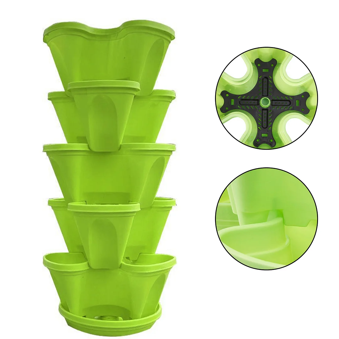 Vertical Planter, Gardening Nursery Pots for Strawberry Planting (Green)