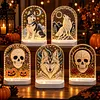 DIY Diamond Art LED Night Light &ndash; Light-Up Table Decor, Double-Sided Printed DIY Crystal Pearl Painting Decoration for Holiday & Gifts(Pumpkin Skull)
