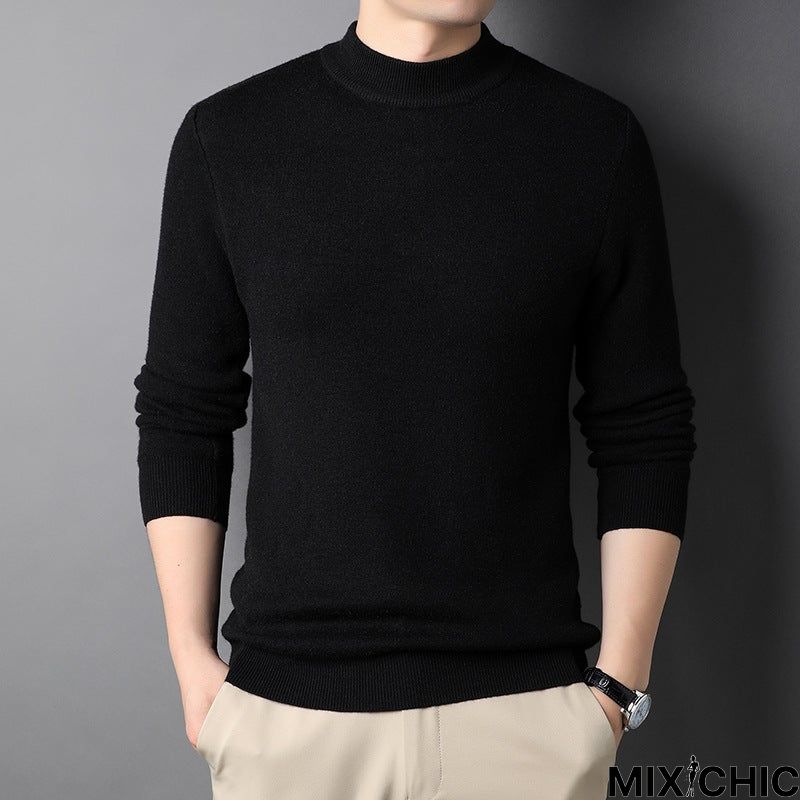 Solid Color Half Turtleneck Men's Sweater