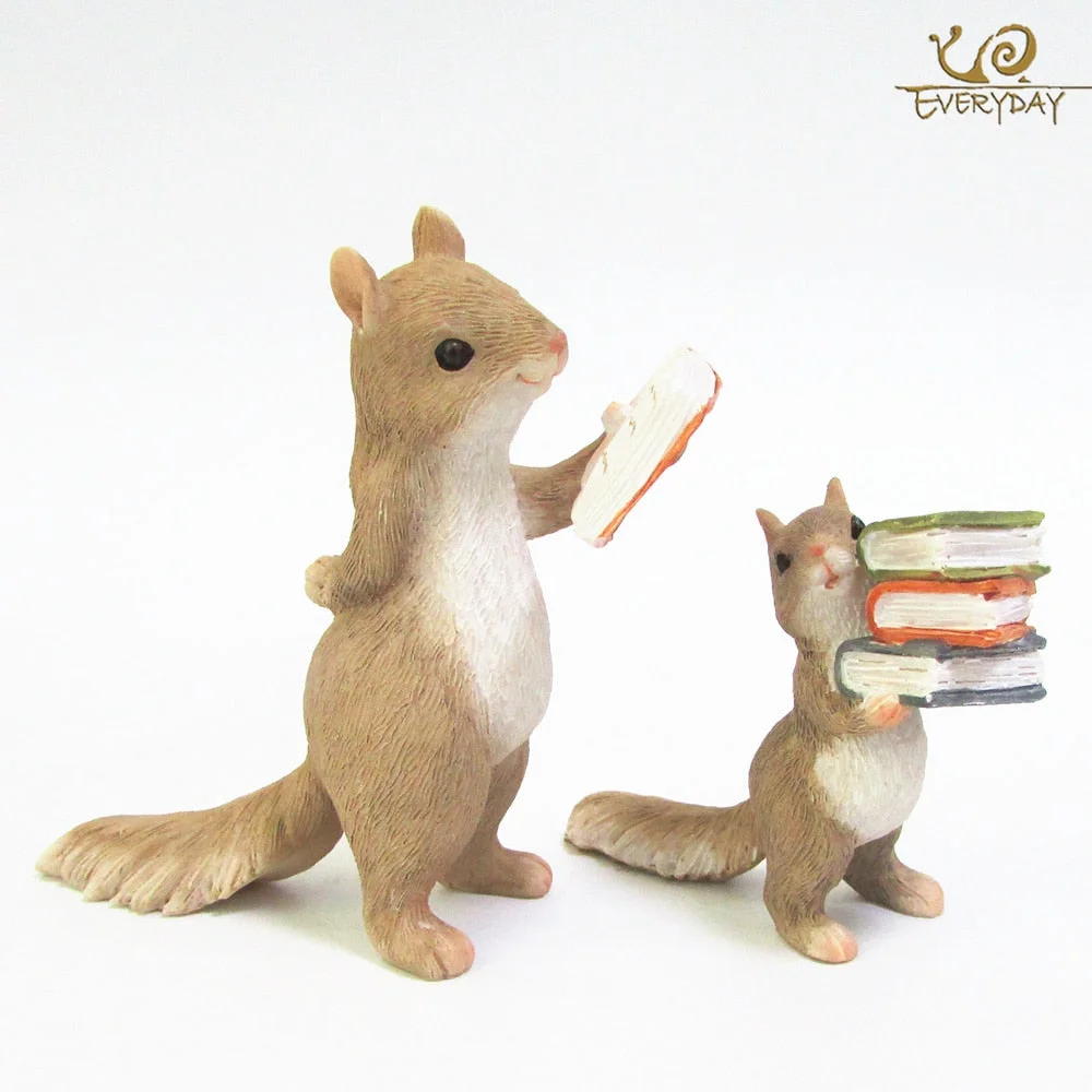 Everyday Collection Home Decoration Accessories Cute Animal Hedgehog Squirrel Rabbit Resin Miniature Figurines Birthday Gift
