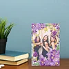 Special Shape Purple Flowers Table Top Diamond Painting Frame Kits for Beginners