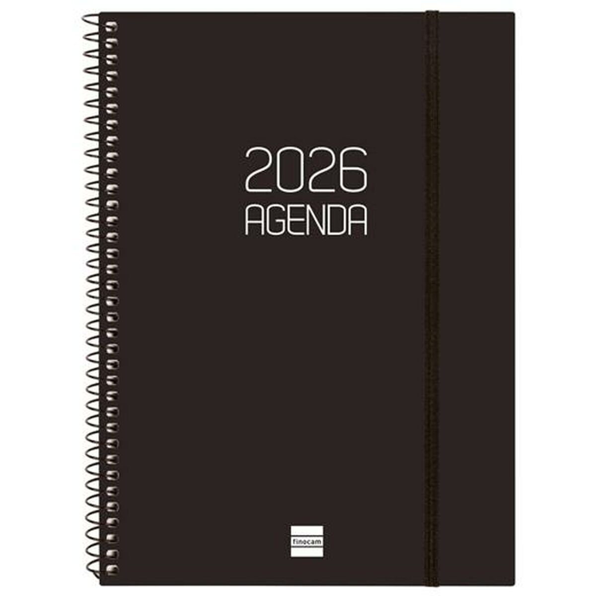 Diary Finocam OPAQUE Black A5 15,5 x 21,2 cm 2026