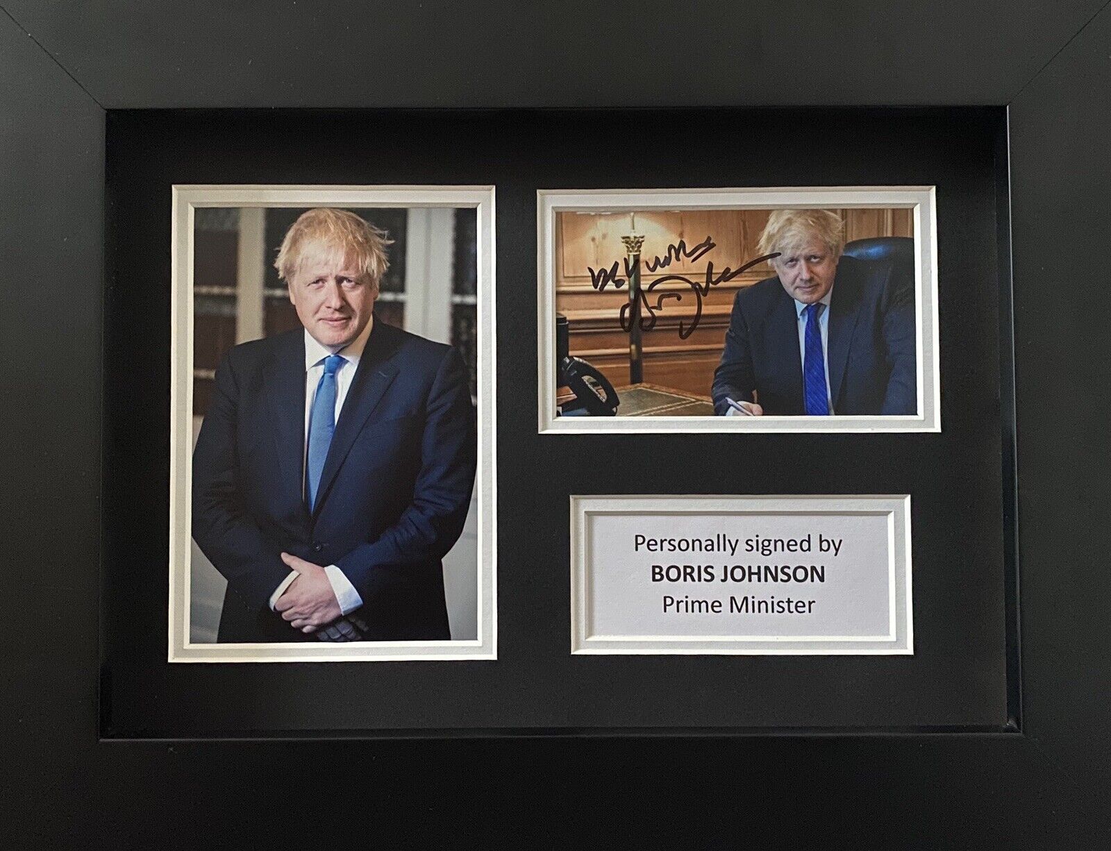 Boris Johnson Genuine Signed Photo Poster painting In A4 Frame Display