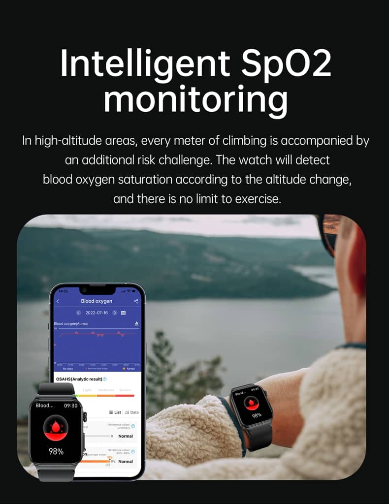 Findtime ECG Smart Watch with Blood Pressure Monitor Body Temperature Blood Glucose Heart Rate Blood Oxygen