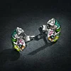 925 Sterling Silvery Chameleon Zircon Stud Earrings
