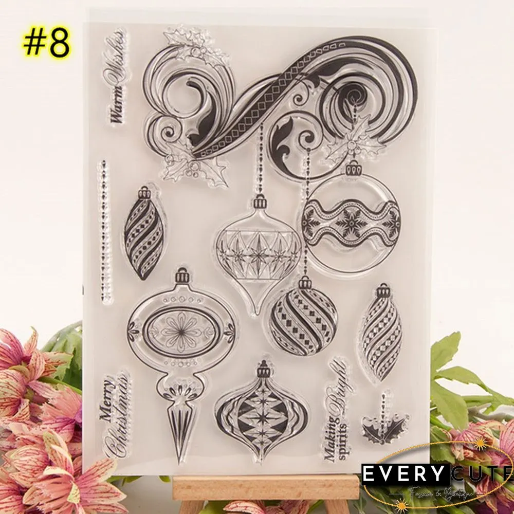 Santa Claus Merry Christmas Transparent Clear Stamps for Scrapbooking DIY Silicone Seals