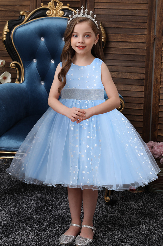 Luluslly Sleeveless Pageant Dresses for Little Girl Tulle With Sequins