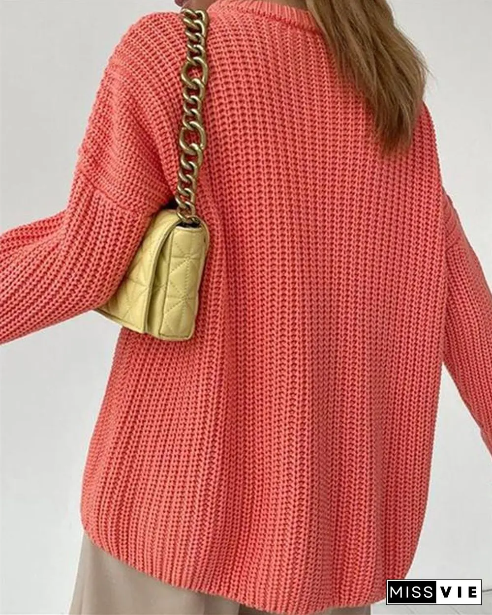 Loose Long-sleeved Round Neck Sweater