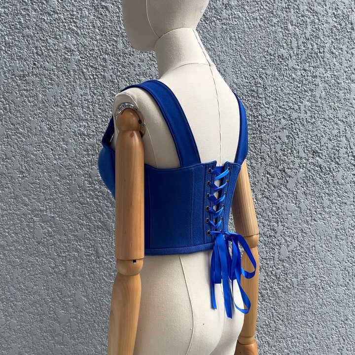 Women's Fashion Tight Back Lacing Corset Solid Color Top Set