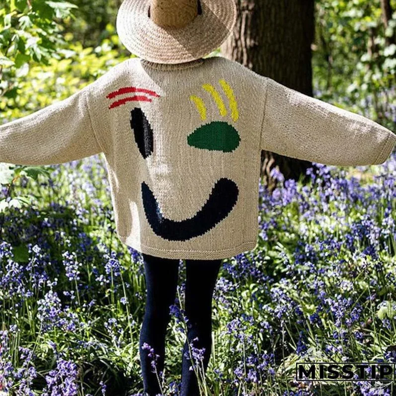 Smiley Casual Knit Sweater