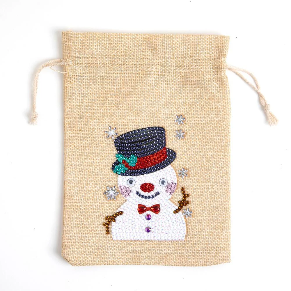 DIY Diamond Painting Christmas Gift Bag - Snowman
