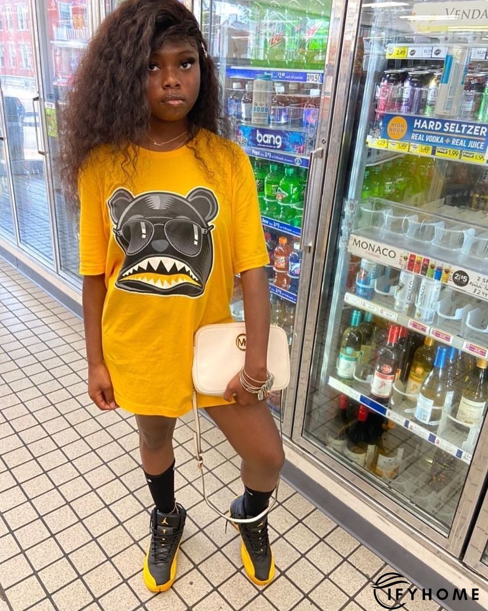 Fashion Personality Cartoon Print T-shirt Dress | IFYHOME