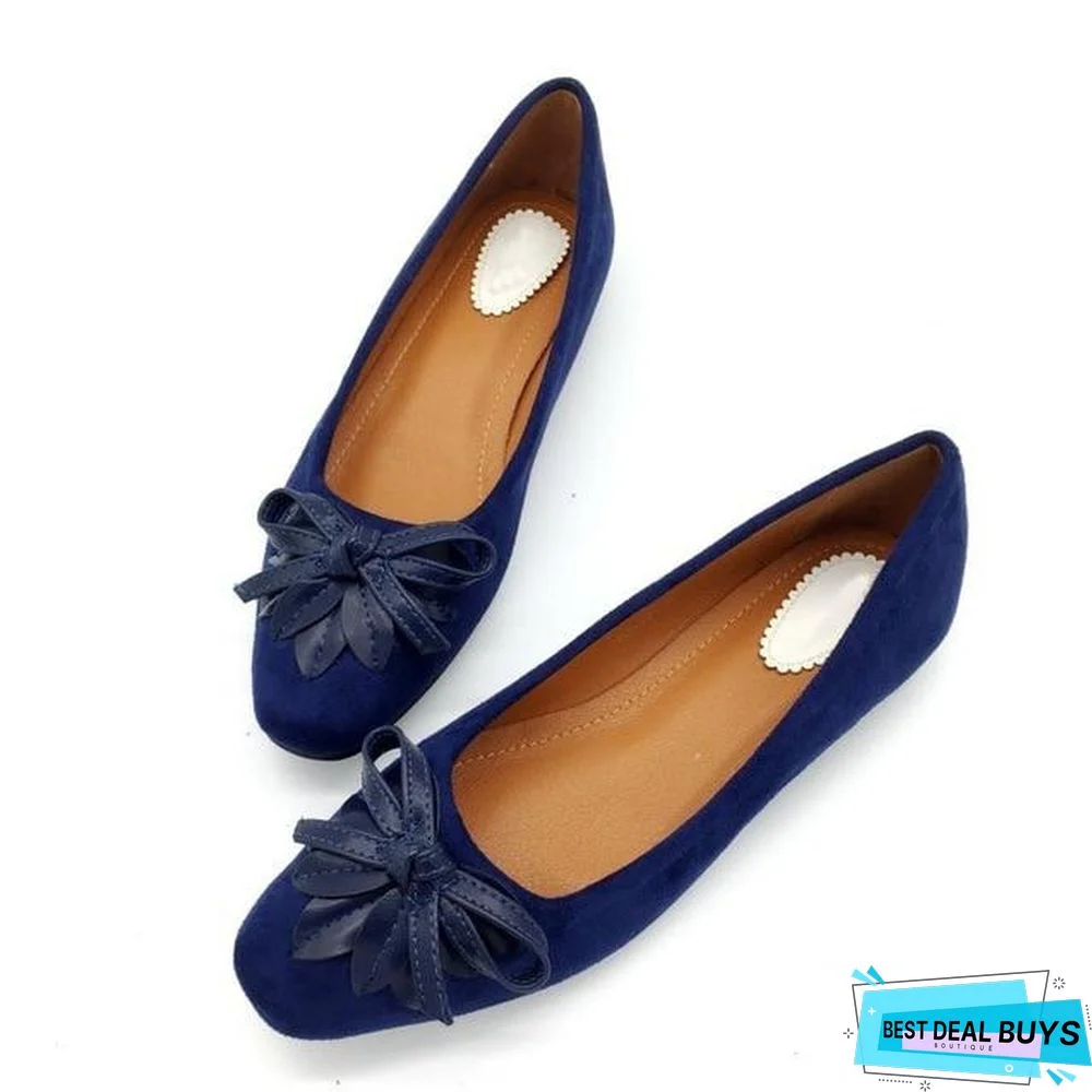 Women Ballet Flats Slip-On Bowtie Work Flats Shoes