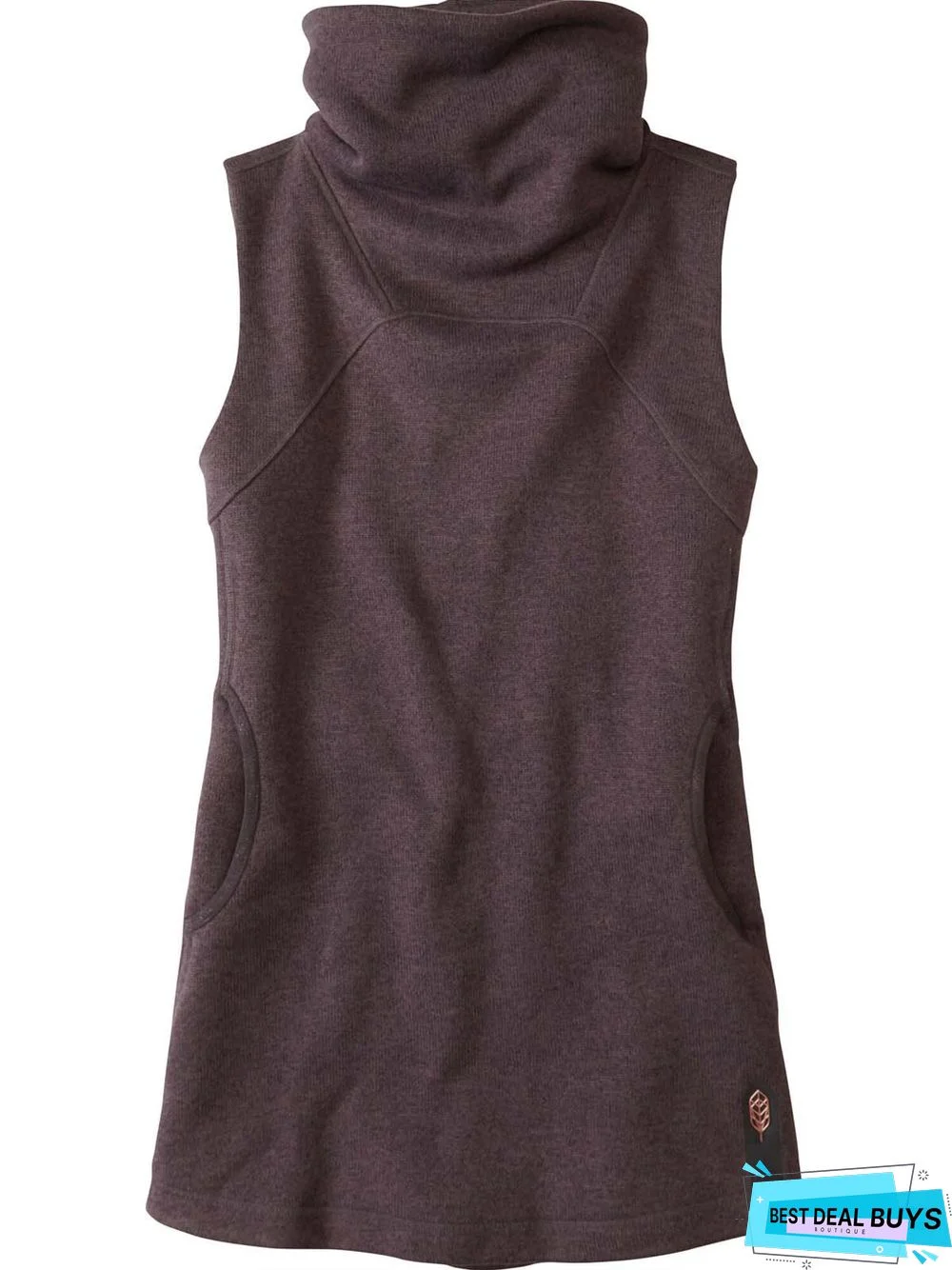 Sleeveless Cotton-blend  Cowl Neck  Casual  Winter  Gray Top