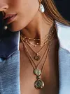 Retro Portrait Embossed Multilayer Necklace