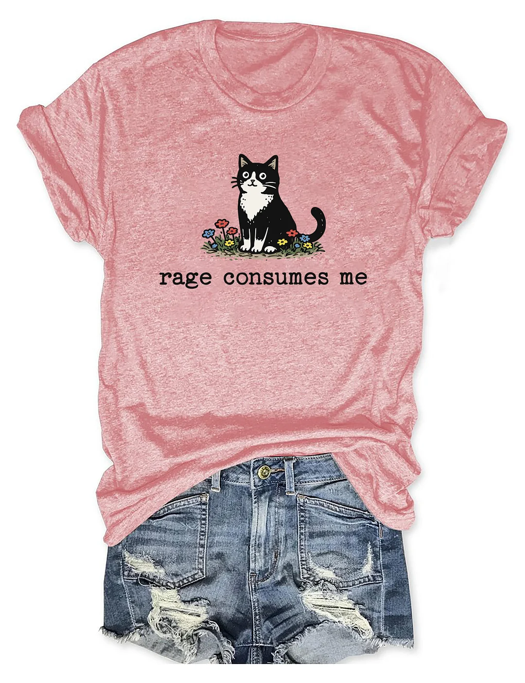 Rage Consumes Me Funny Cat T-shirt