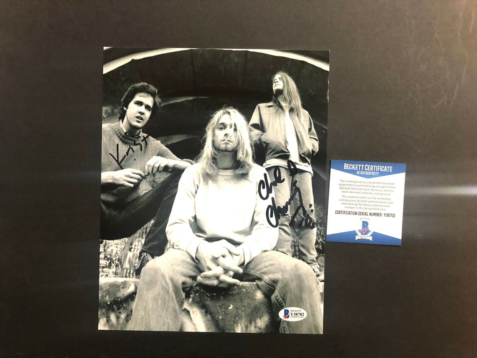 Krist Novoselic & Chad Channing Rare! signed Nirvana 8x10 Photo Poster painting Beckett BAS coa