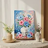 DIY Pearl Painting Hibiscus Vase for Home Decor with Frame(30x20cm)